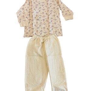 NWT Uniqlo Floral Cream Kids Pajamas